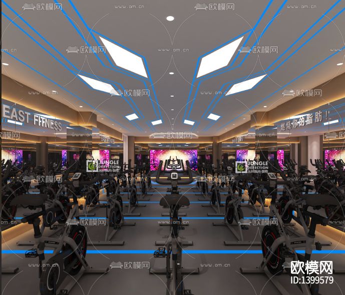 健身房cad施工图下载（渲染图5）