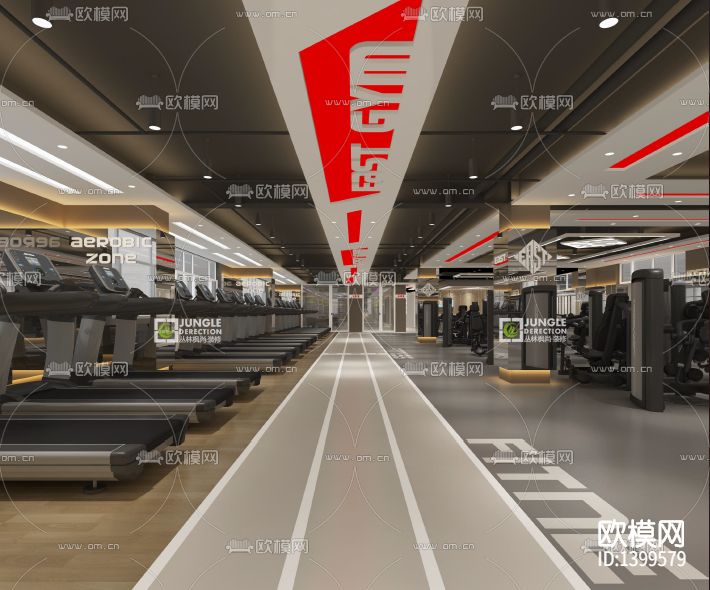 健身房cad施工图下载（渲染图6）