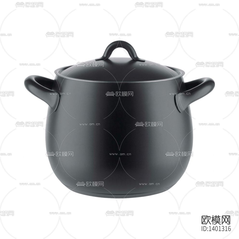 现代简约创意黑色陶瓷汤锅