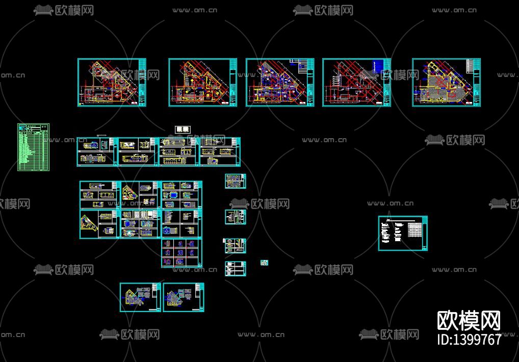 会所设计装修图cad施工图下载（渲染图7）