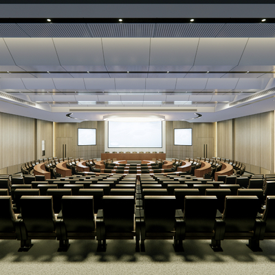  现代报告厅多媒体会议室su模型 