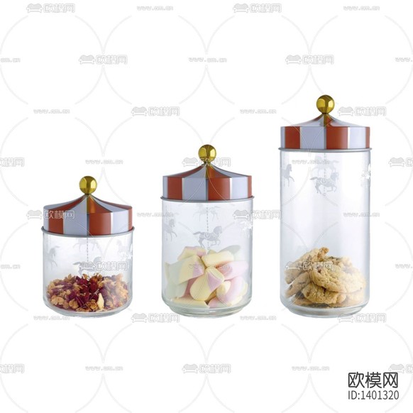 北欧简约创意玻璃不锈钢盖子储物罐下载