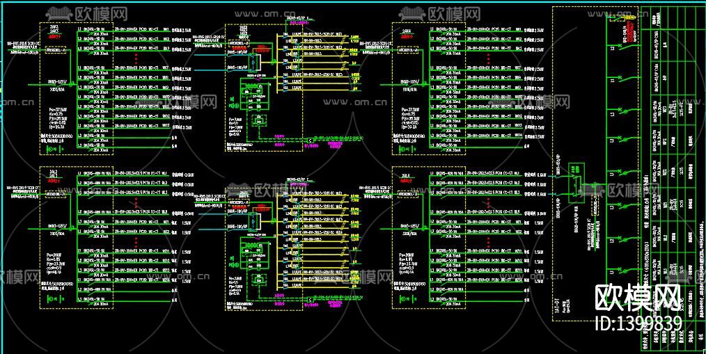 办公楼电气cad施工图下载（渲染图3）