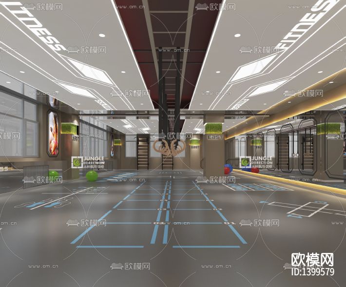 健身房cad施工图下载（渲染图9）
