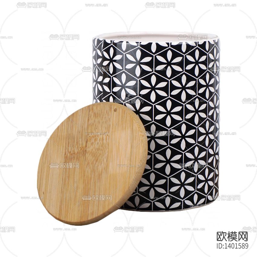 北欧简约黑白陶瓷收纳罐