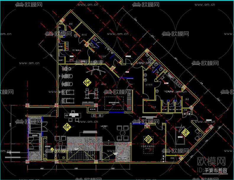 会所设计装修图cad施工图下载（渲染图1）