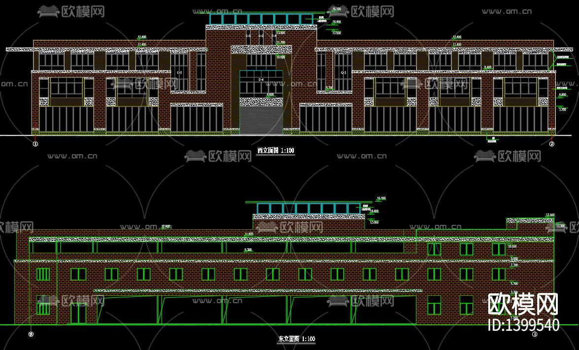 菜市场办公综全楼cad施工图