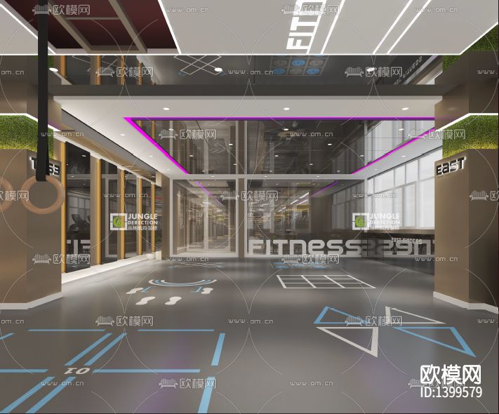 健身房cad施工图下载（渲染图8）