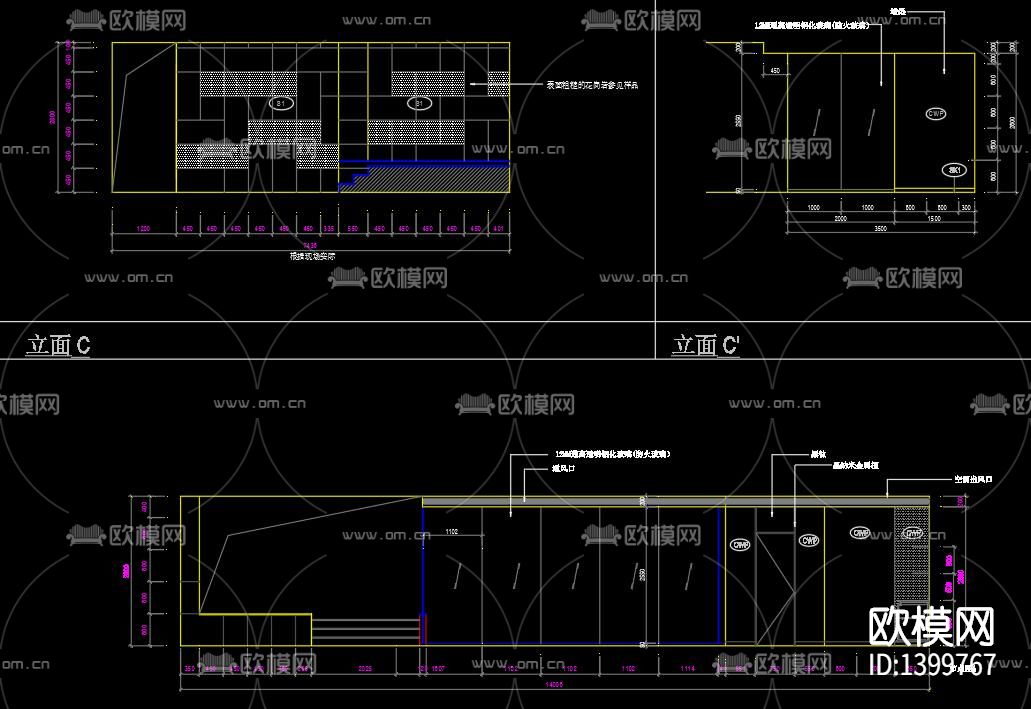 会所设计装修图cad施工图下载（渲染图3）