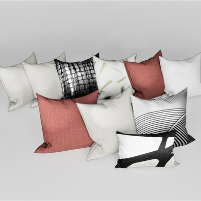  北欧布艺抱枕su模型 