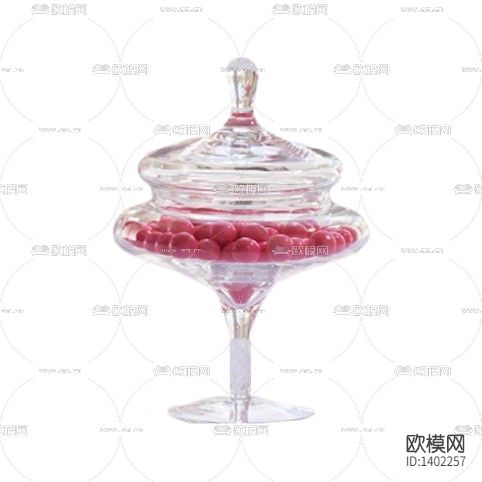 简欧创意透明玻璃高脚收纳罐下载