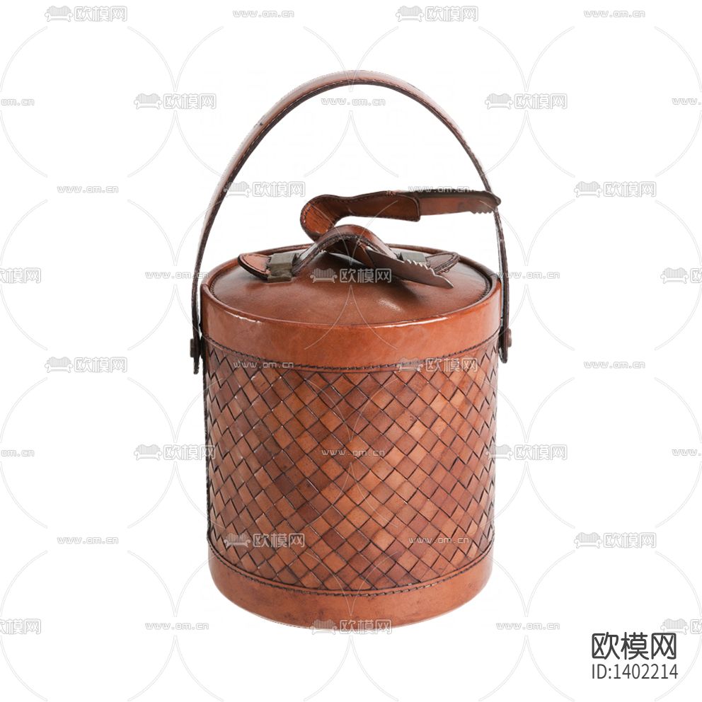 美式复古皮革手工编织冰桶下载