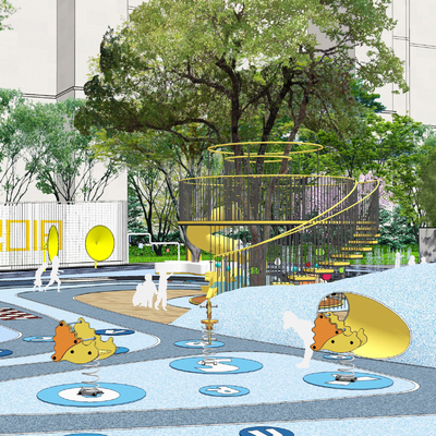 现代小区儿童乐园su模型