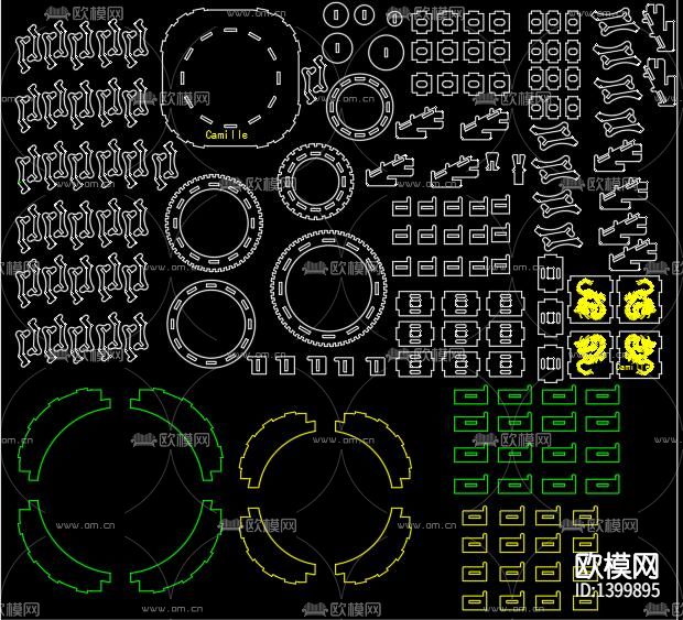 激光雕刻cad图库下载（渲染图1）