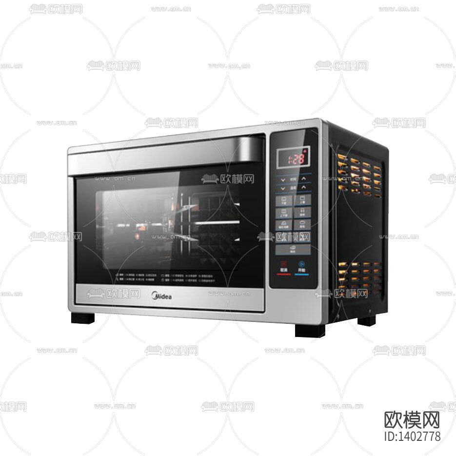 现代简约不锈钢烤箱炉灶一体机下载