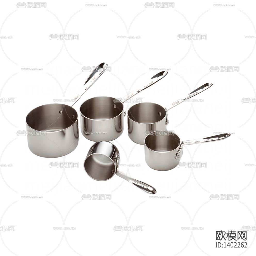 现代简约不锈钢长柄量杯五件套