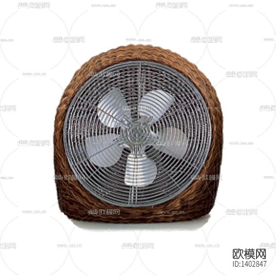 北欧简约创意藤编不锈钢落地风扇下载