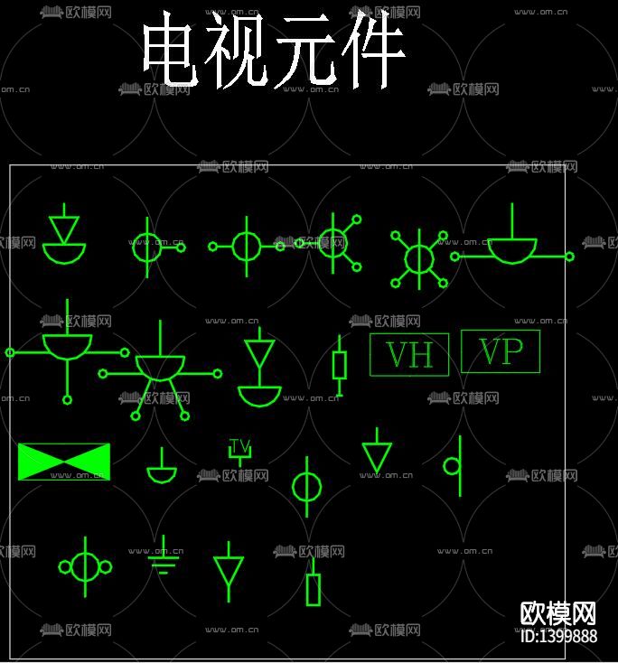 AUTOCAD电气元件图库下载（渲染图2）