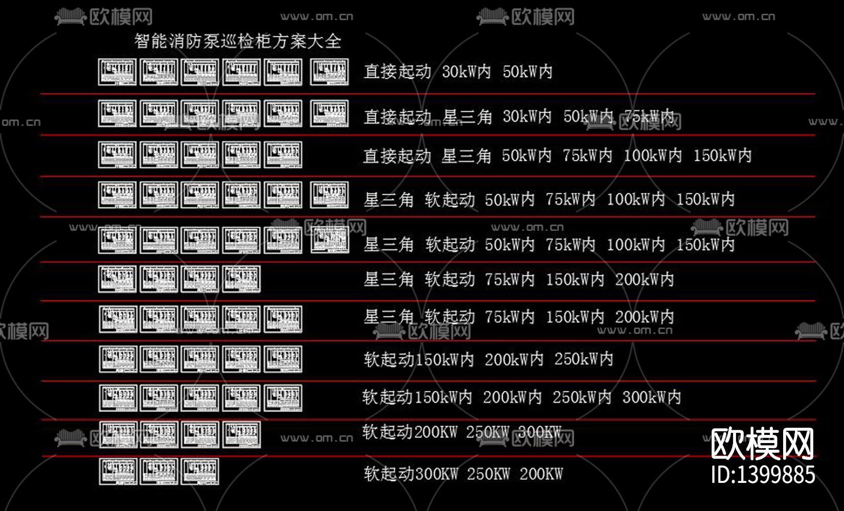 智能消防泵巡检柜电气方案cad图纸下载（渲染图2）