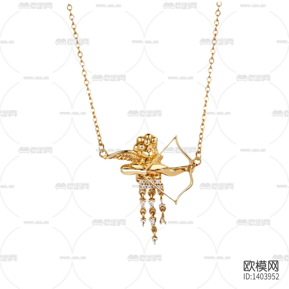 简欧金属时尚爱神项链