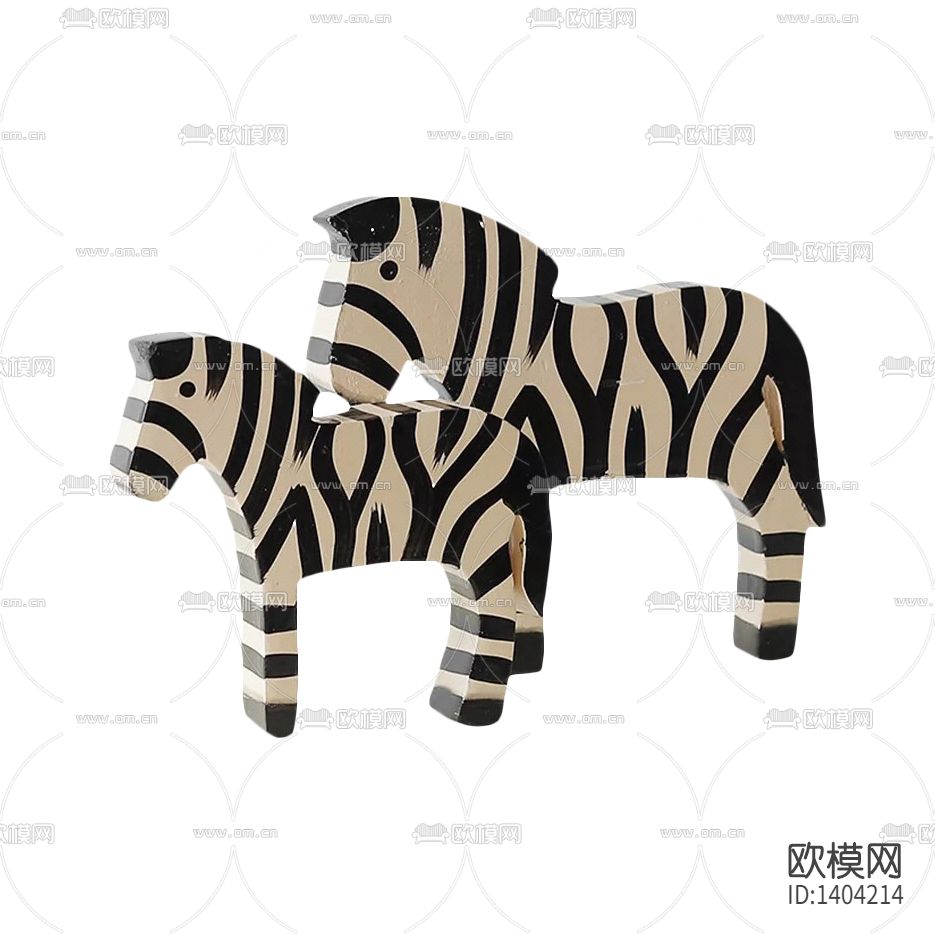 现代简约创意实木斑马摆件下载