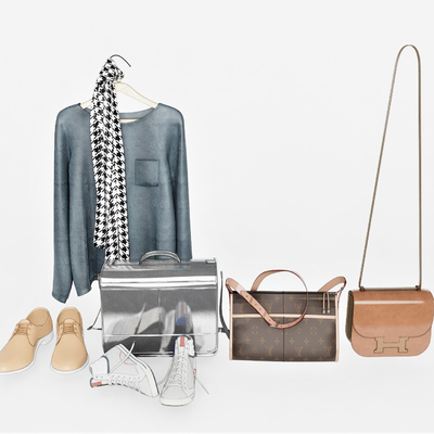  现代衣服皮包组合su模型 