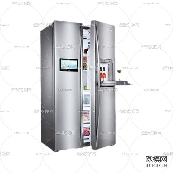现代简约创意不锈钢对开双门冰箱