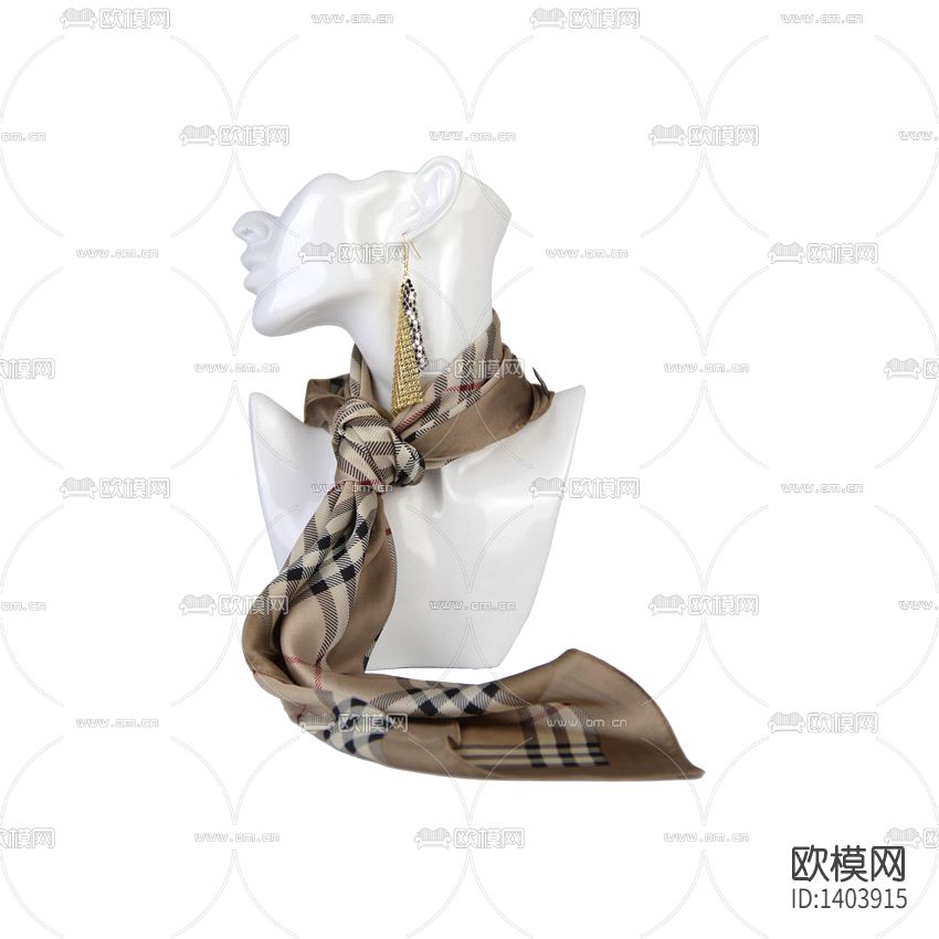 现代轻奢时尚格子纹丝巾下载