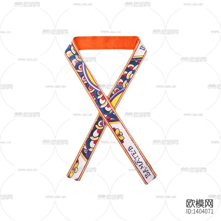 现代简约创意时尚窄丝巾下载（渲染图1）