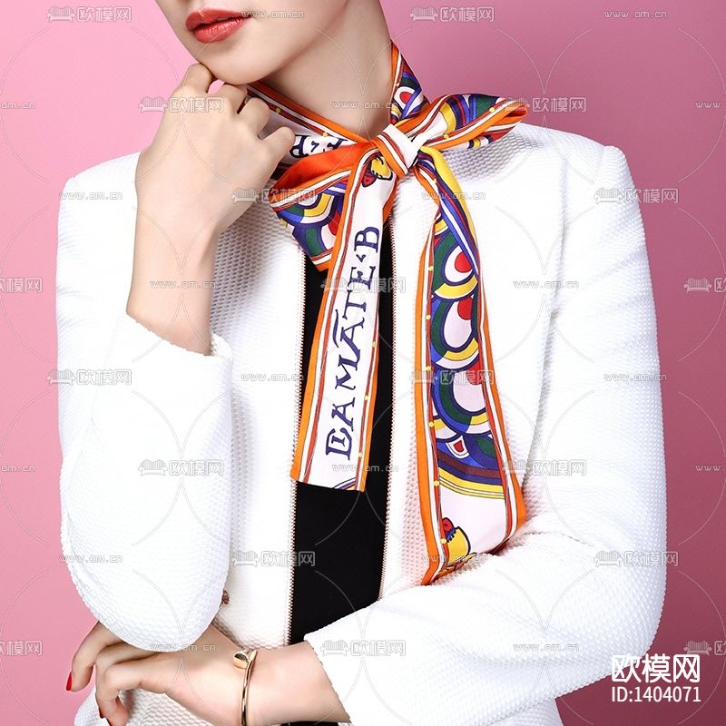 现代简约创意时尚窄丝巾下载（渲染图2）