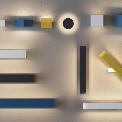  现代儿童壁灯su模型 