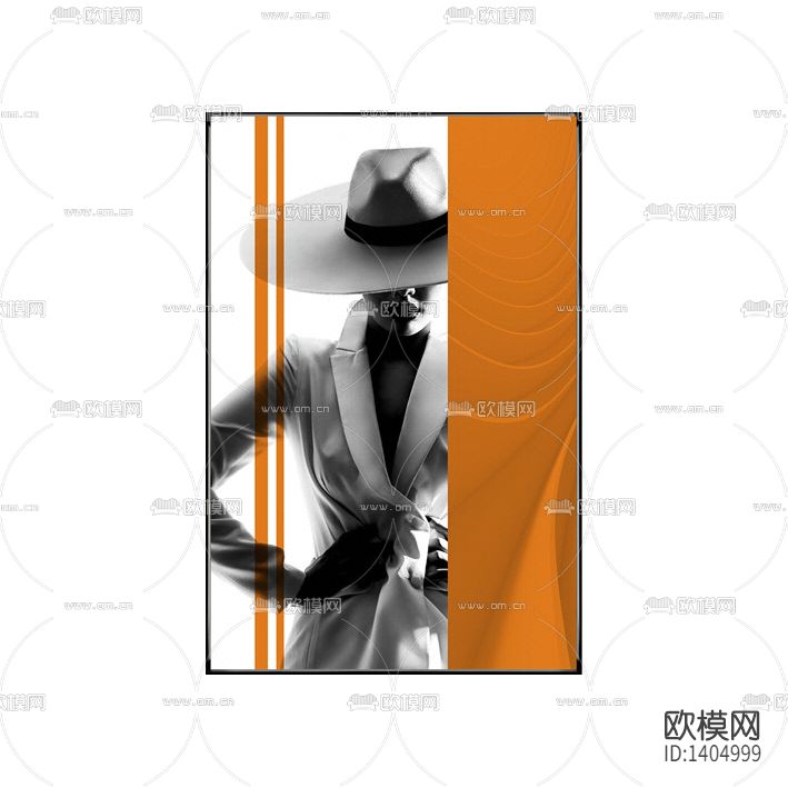 现代轻奢创意人像摄影装饰画下载