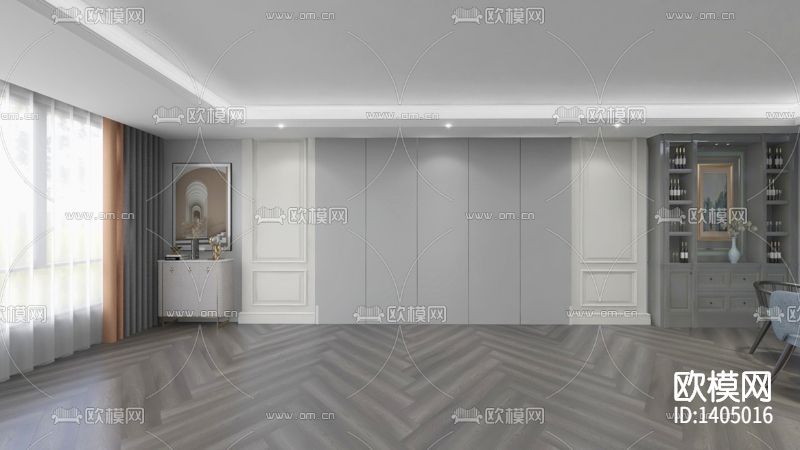 简欧创意客厅场景下载