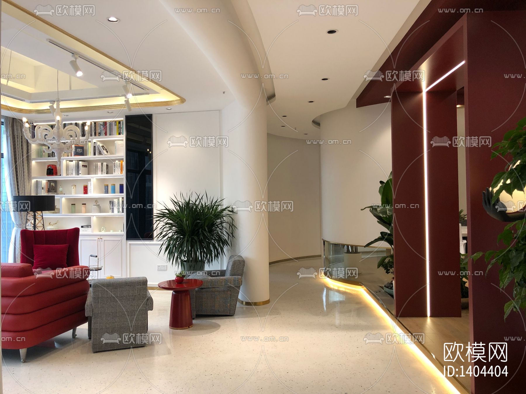 办公空间cad施工图下载（渲染图8）