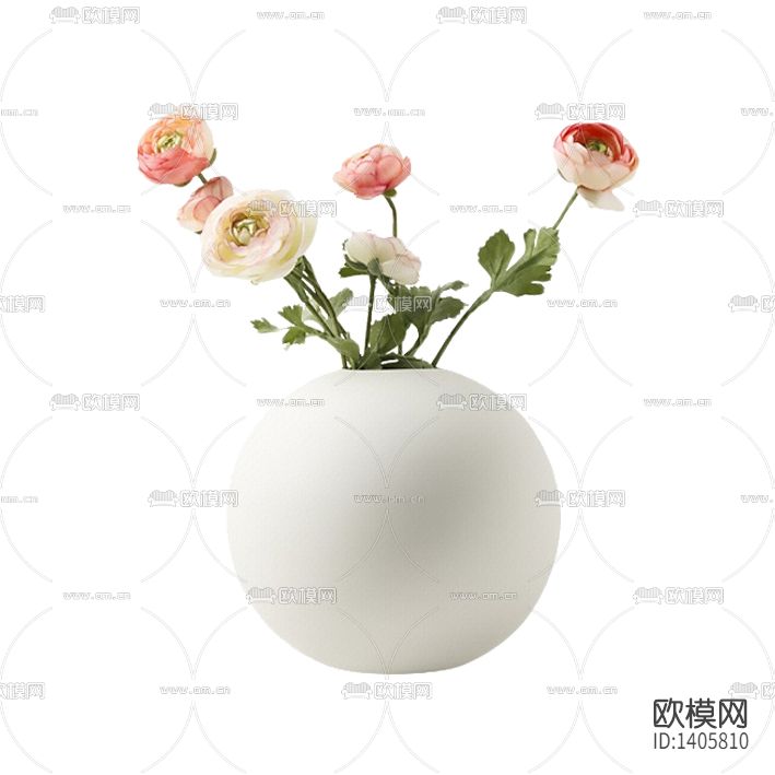 北欧极简白色陶瓷花瓶摆放花艺下载