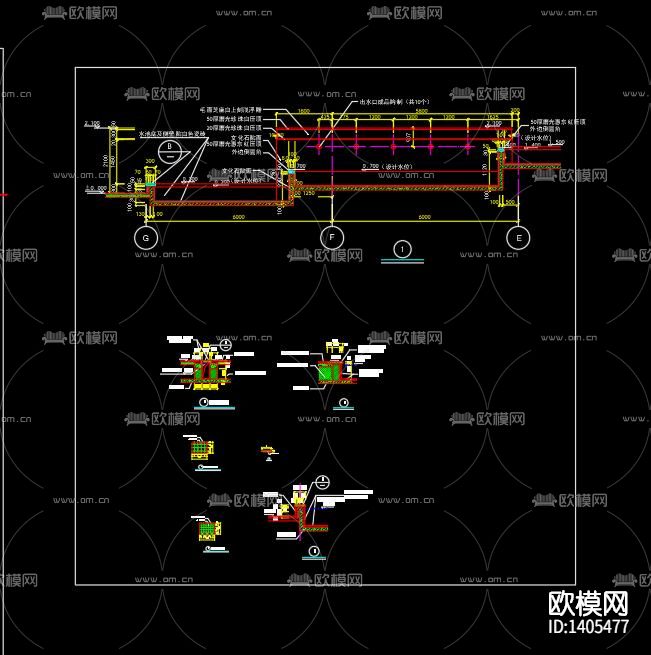 喷泉涌泉cad图库下载（渲染图4）