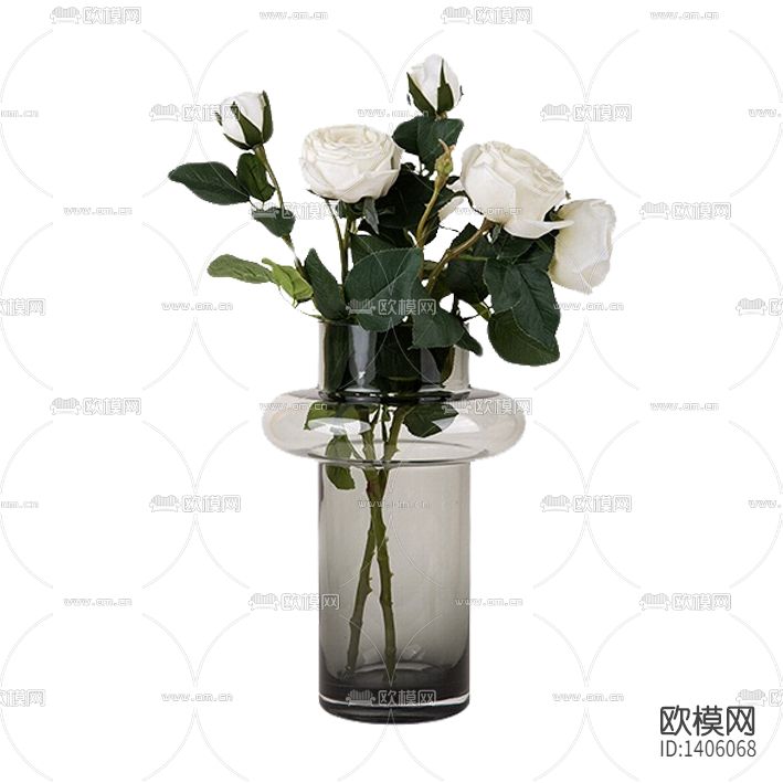 现代简约创意玻璃花瓶摆放花艺下载