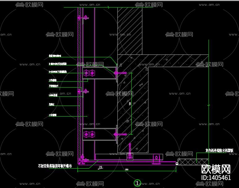 玻璃幕墙节点大样下载（渲染图5）
