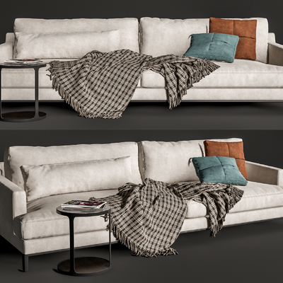 现代布艺双人沙发su模型