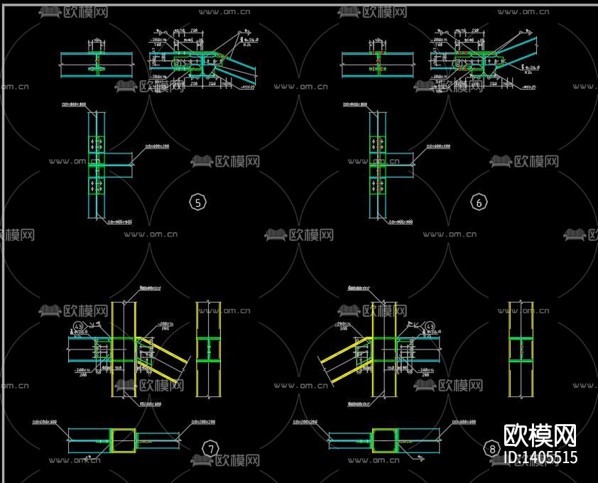 钢结构楼梯cad施工图下载（渲染图4）