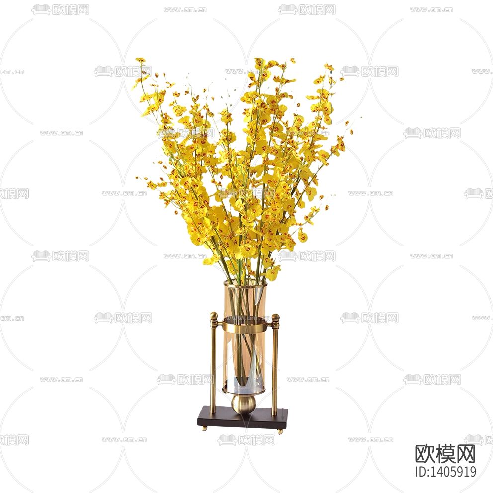 简欧轻奢不锈钢玻璃花瓶摆放花艺下载