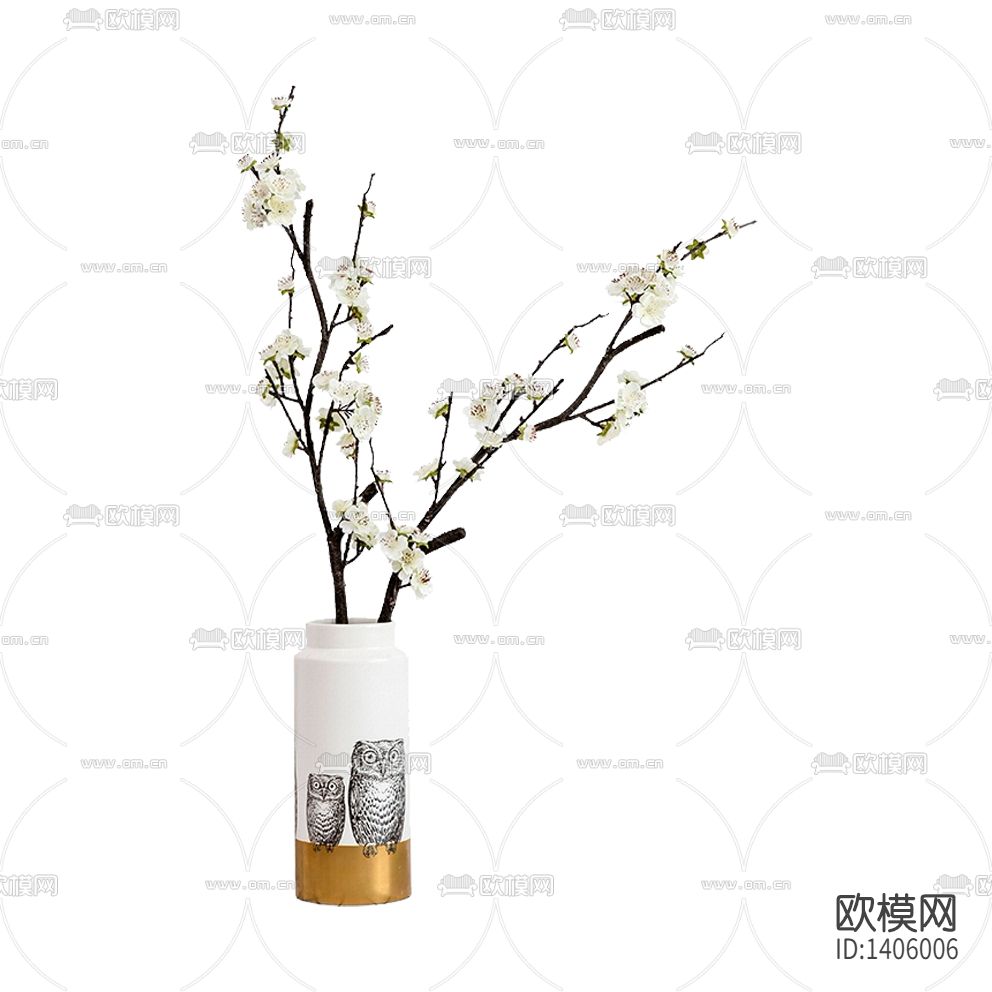 新中式轻奢陶瓷不锈钢花瓶摆放花艺下载