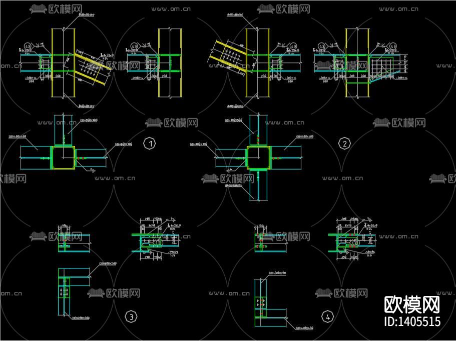 钢结构楼梯cad施工图下载（渲染图1）