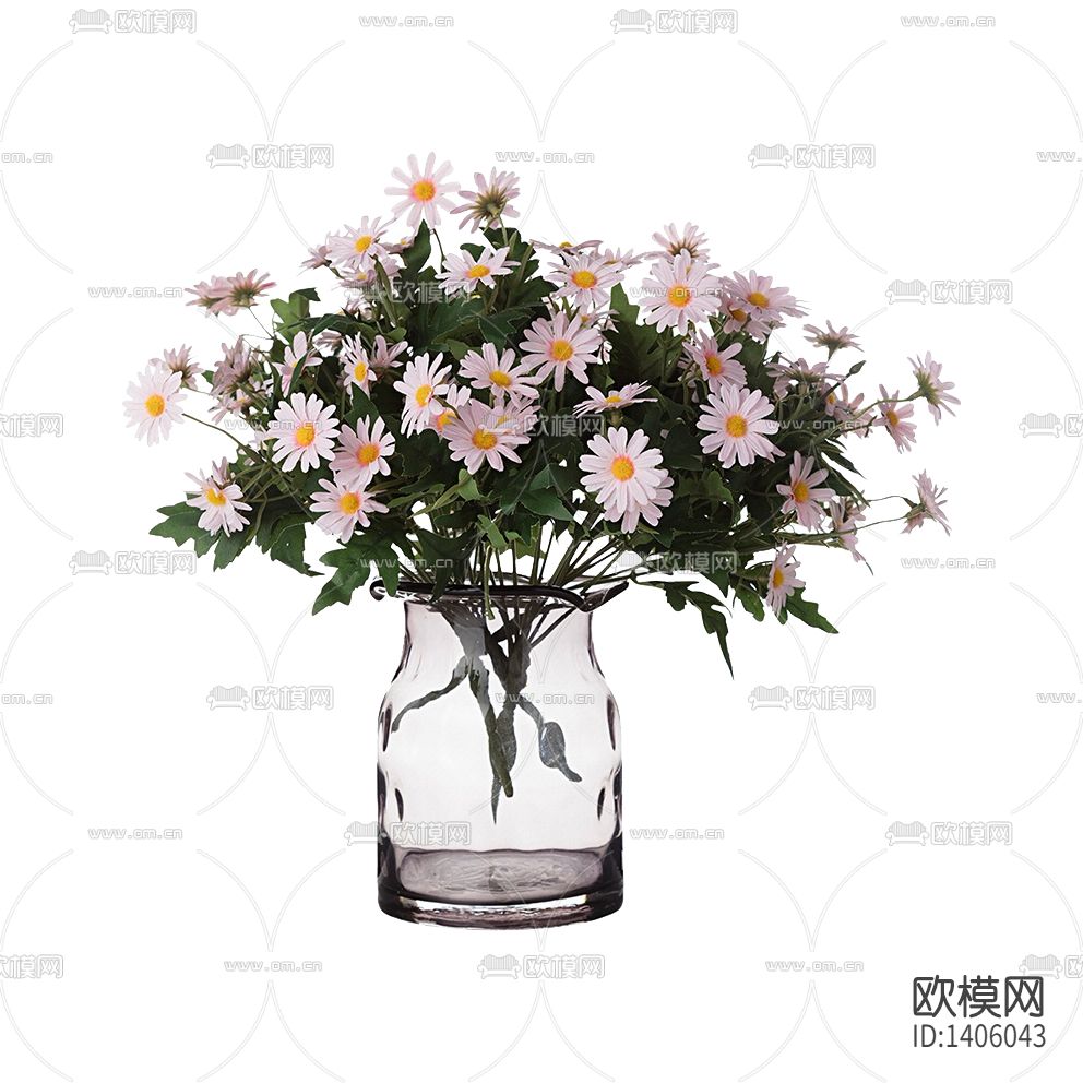 现代简约玻璃花瓶摆放花艺下载