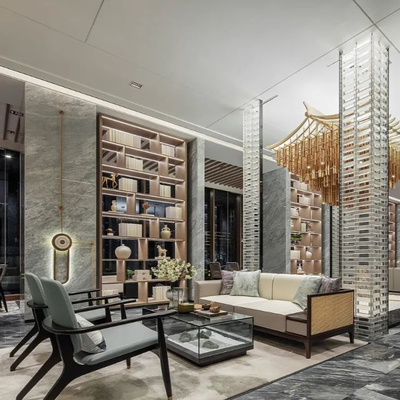 美林设计 新中式售楼处洽谈区