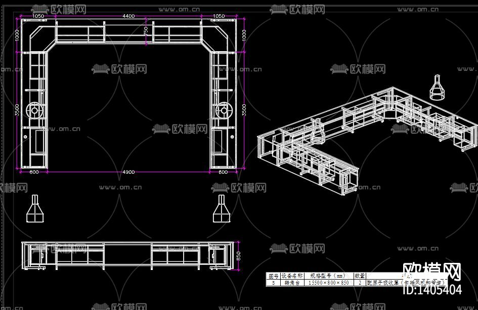 实验室家具cad施工图