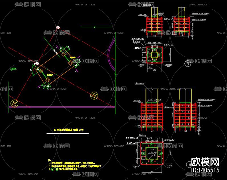 钢结构楼梯cad施工图下载（渲染图7）