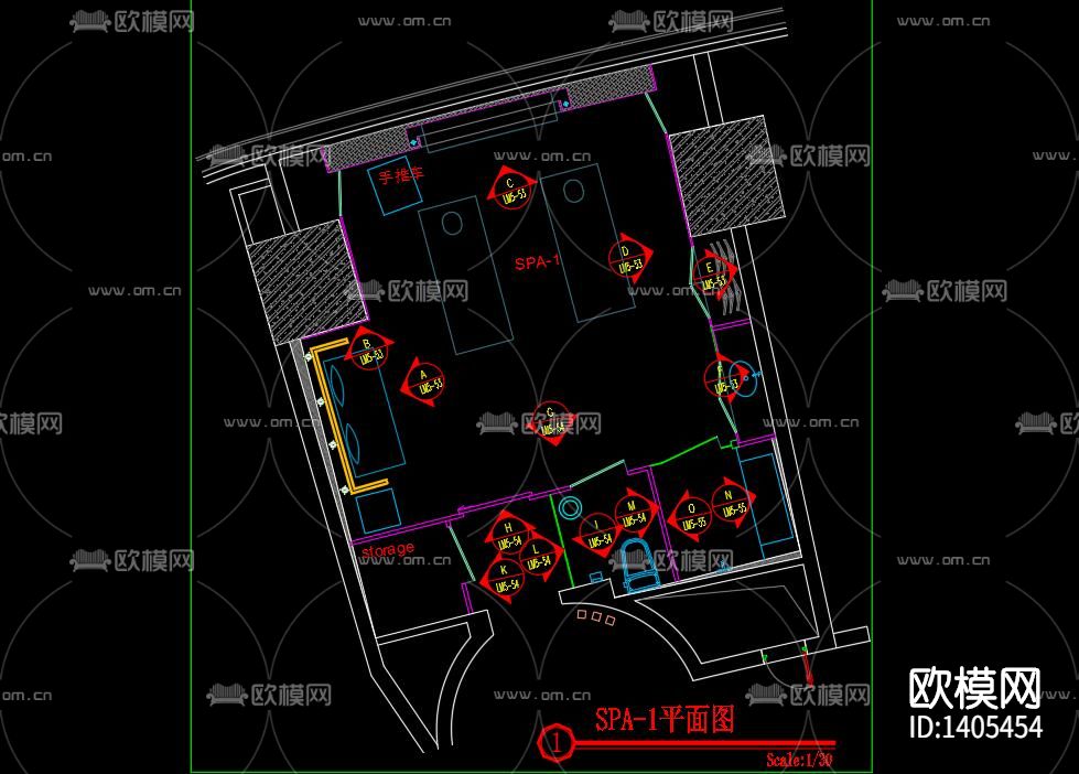 SPA会所cad施工图