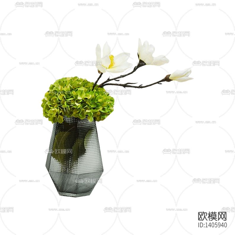 现代简约创意玻璃花瓶摆放花艺下载