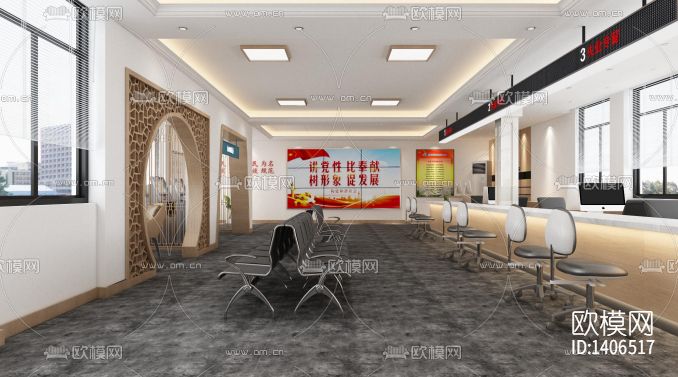 党建室cad施工图下载（渲染图8）